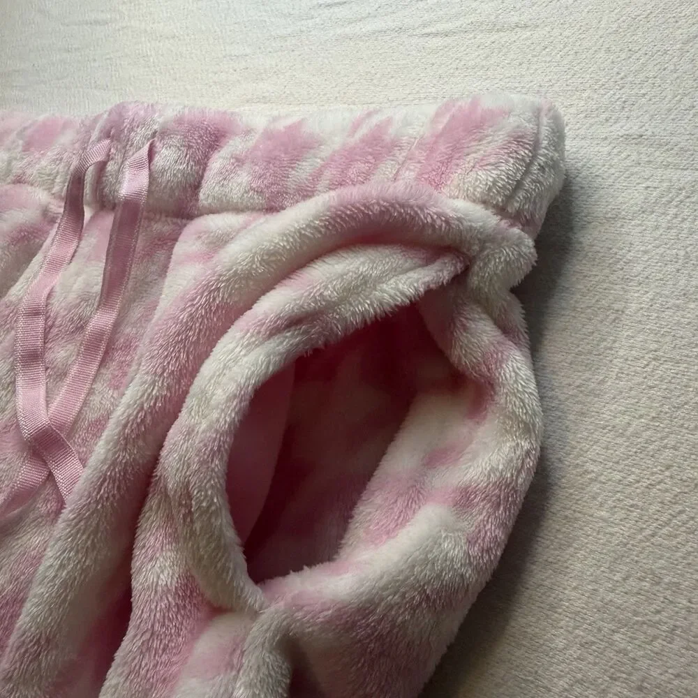 JOYSPUN Women’s Plush Pink Fleece Sleep Jogger Pants Pajama Bottoms Size XS(0-2)